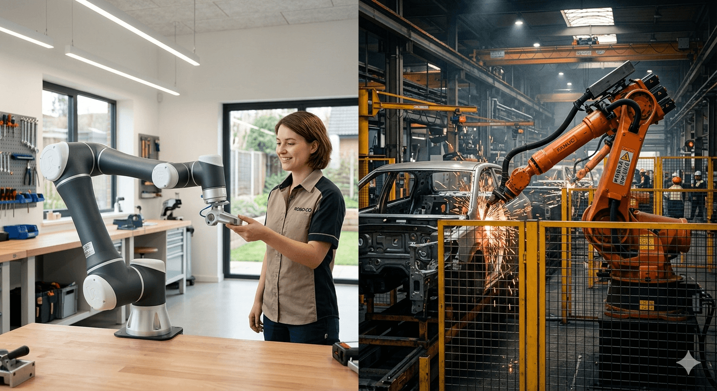 Cobot vs. Robot Industrial: ¿Cuál es la diferencia y cuál necesito?